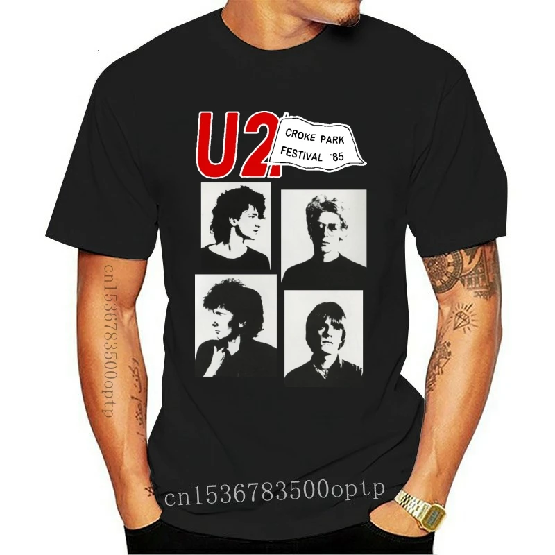 Kaus Band Rock Tour Konser 80-An Fit U2 1985 Bar Kemeja уличная одежда Harajuku S-2Xl Print Ulang Pria
