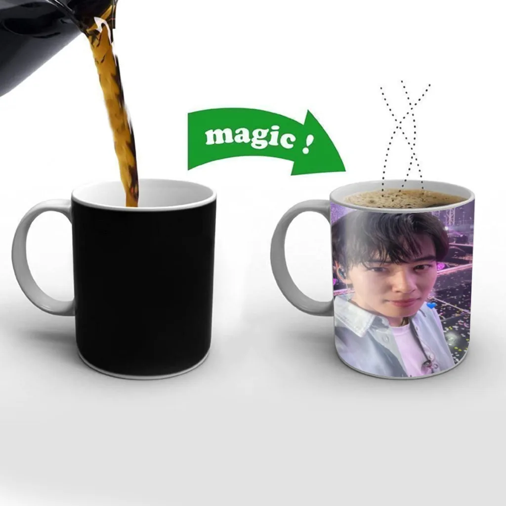 Корейские кофейные кружки Cha Eun Woo, чашка, кружка с изменением цвета, Термочувствительная чайная чашка, кружка для кофе, Подарочная кружка, Прямая поставка