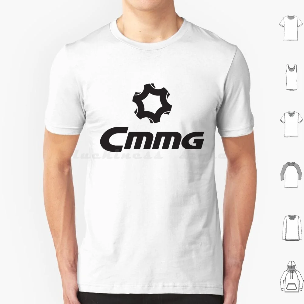 Логотип Cmmg, футболка из хлопка для мужчин и женщин, логотип Cmmg, логотип Cmmg, логотип компании, логотип компании, серое оружие, пистолет, пистолет, компания