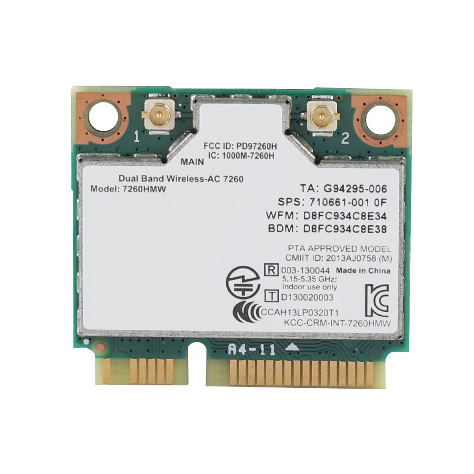 Фото Высокоскоростная карта Wi-Fi для Intel 7260AC, универсальная двухдиапазонная беспроводная карта 867M, Bluetooth 4,0, сетевая карта для настольного ноутбука №5