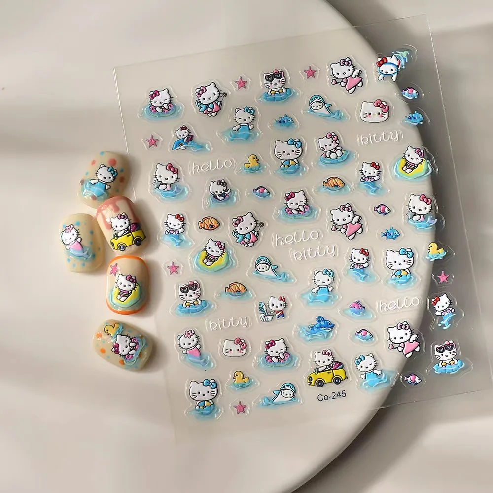Miniso Sanrio мультфильм Hello Kitty наклейки для ногтей Kurome 5D тисненые наклейки для ногтей Cinnamoroll аксессуары для ногтей ползунки для ногтей (art.: 3920d024db66f) - 3920d024db66f