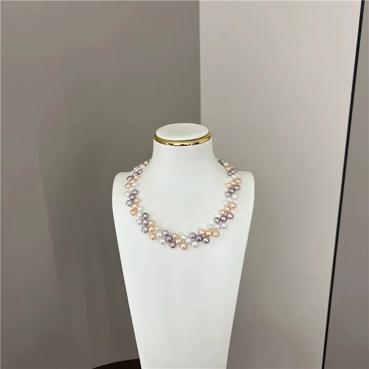 Модное короткое ожерелье из натурального пресноводного цветного жемчуга (art.: 3920c2c6b8df4) - 3920c2c6b8df4