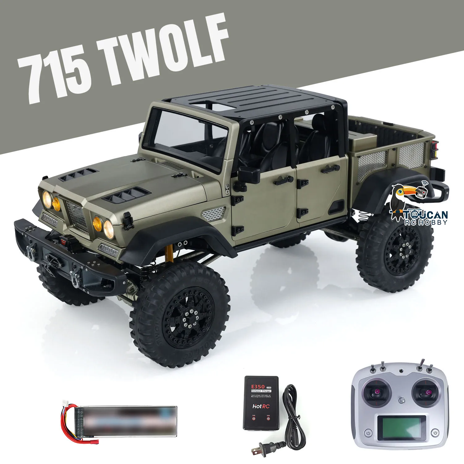 Фото RTR RC Гусеничный TWOLF 1/10 TW-715 Металлический альпинистский автомобиль Внедорожник со звуками Свет Лебедка Курение RC Игрушка №2