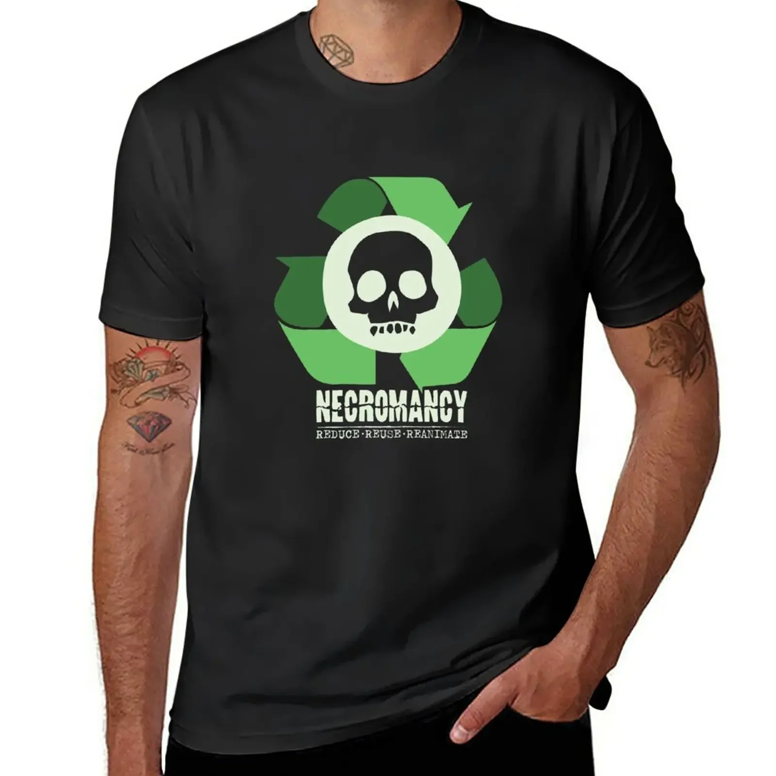 Necromancy: уменьшить, повторно использовать, Reanimate футболка с коротким рукавом, футболки для мальчиков с животным принтом, Мужская футболка