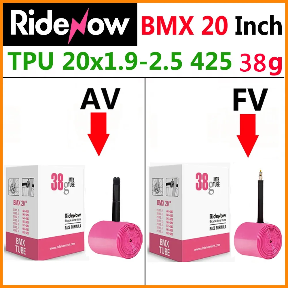 Велосипедная Камера RideNow BMX Материал ТПУ 20 Дюймов Размер Колеса AV 42 мм/FV 45 Мм Разнообразие Вариантов Ширины 20x1,9-2