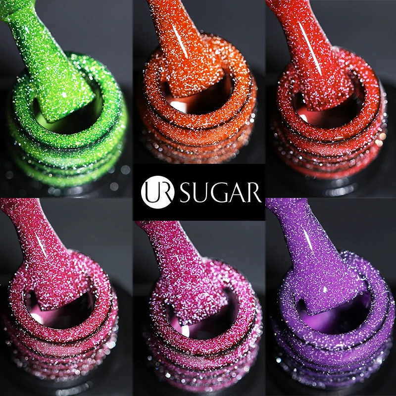 Фото Светоотражающий флуоресцентный гель UR SUGAR, зеленый, синий, желтый неоновый гель для ногтей, Полупостоянный отмачиваемый УФ-гель для дизайна ... №5