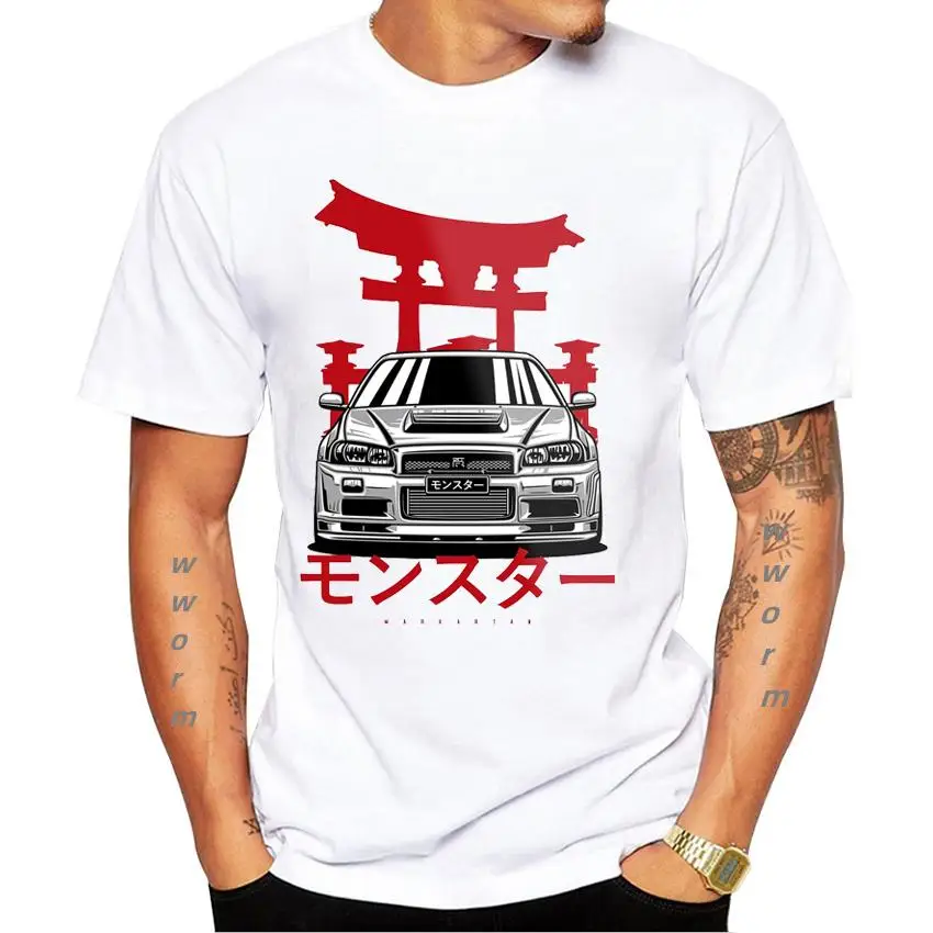Kaus Gambar Desain мобильный японский Монстр Skylin Lengan Pendek Pria винтажный Бару Kaus пучук Kasual Atasan Olahraga мобильный футболка