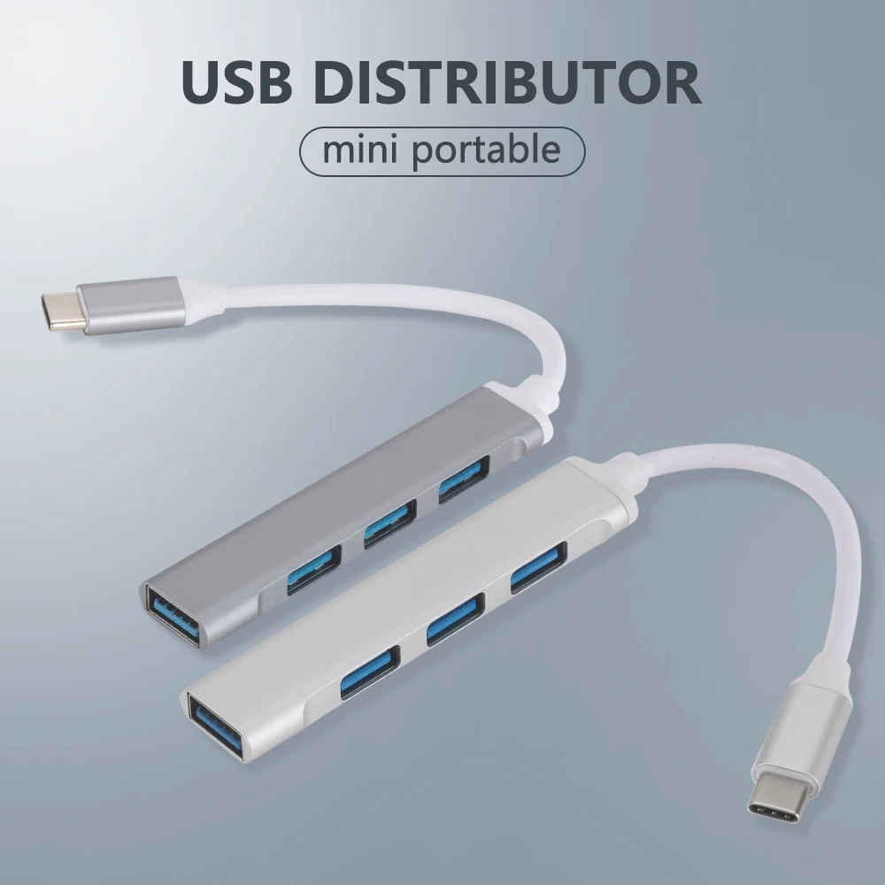 Новый 4-портовый USB-концентратор, адаптер скорости передачи 480 Мбит/с для ноутбуков Linux и Mac