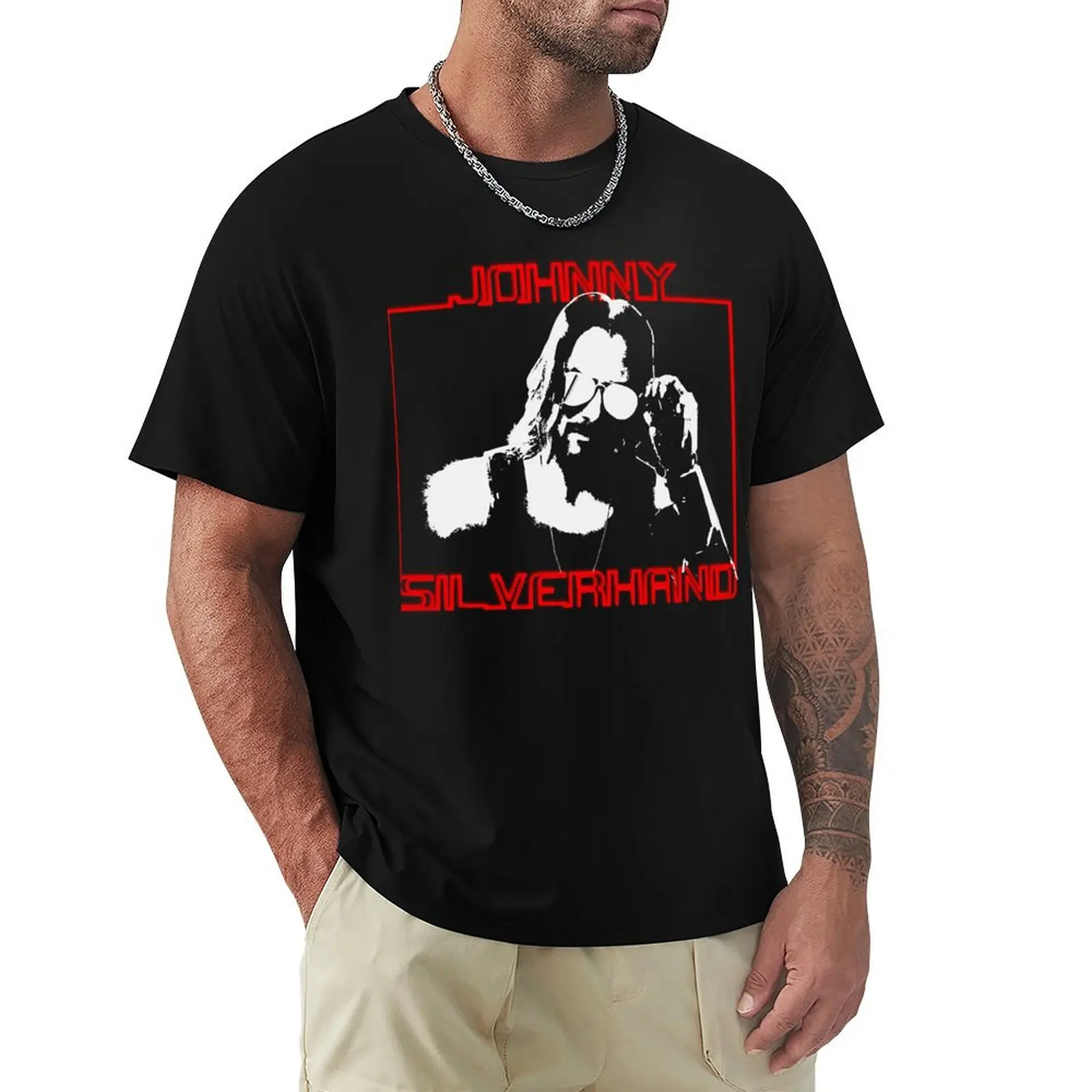 Забавная мужская футболка Johnny Silverhand Cyberpunk Design Awesome для любителей музыки, футболки, пот для мальчика, тяжелые футболки для мужчин