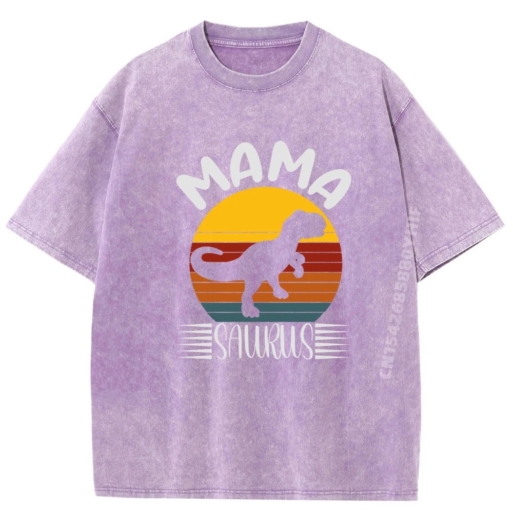 Фото Mamasaurus T Rex Dinosaur Mama Saurus Одинаковая мужская одежда для всей семьи, подарок на день рождения, стираная рубашка с графическим рисунком №3