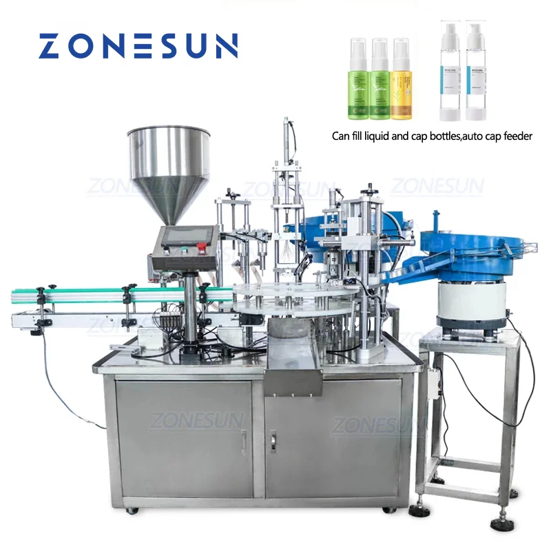Машина для подпиливания и закупорки ZONESUN, полностью автоматическая пластиковая стеклянная бутылка для наполнения духов, шампуня, косметики, лака для ногтей