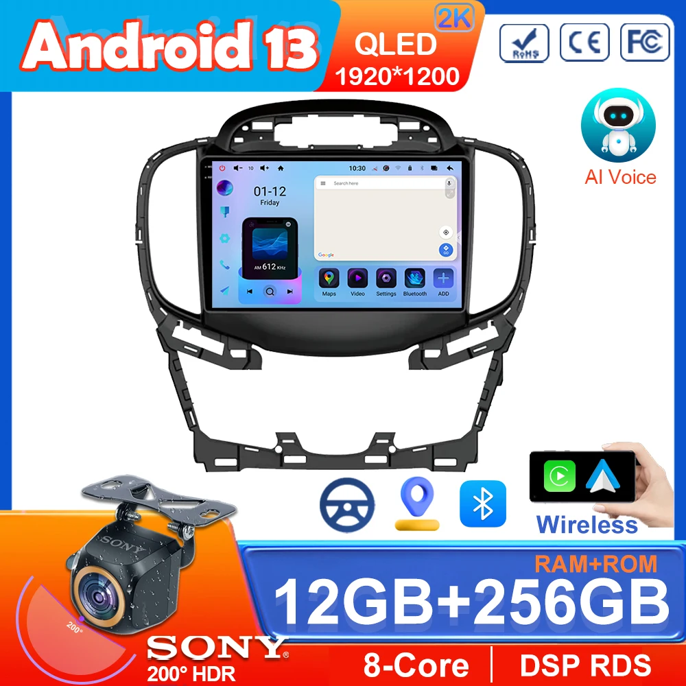 Автомобильный радиоприемник Qualcomm Android 13 для BUICK LaCrosse 2013, 2014, 2015, стерео, мультимедийный плеер, GPS-навигация, 5G, Wi-Fi, беспроводной Carplay