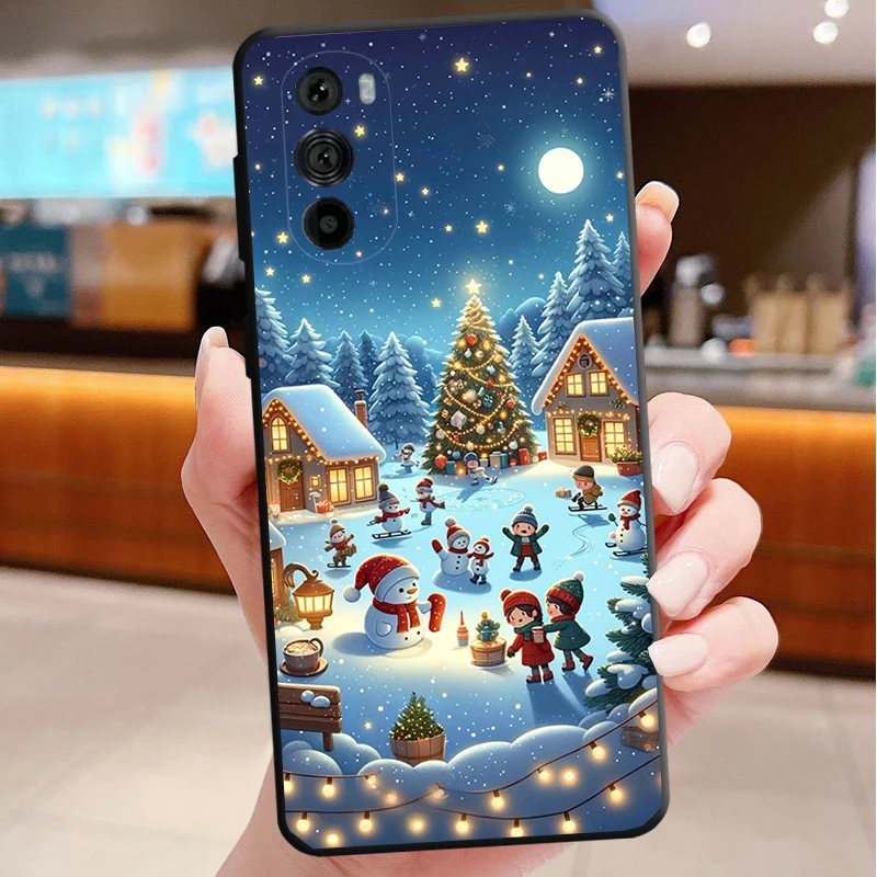 Милый рождественский эстетический чехол для телефона Motorola Edge 50 40 Pro 60 50 40 30 Ultra Neo Fusion Moto G Play G Stylus G Power G