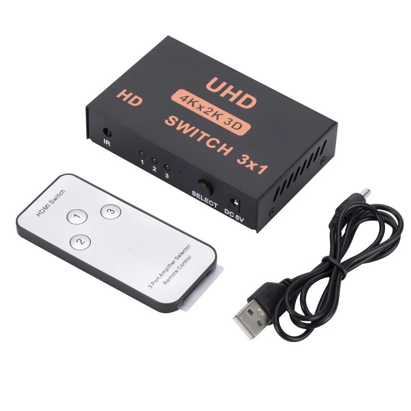 4K * 2K 3D HDMI-совместимый мини-3-портовый переключатель HDMI Разветвитель 3 в 1 Выход KVM-переключатели Концентратор для ТВ-приставки DVD HDTV Xbox PS3 PS4