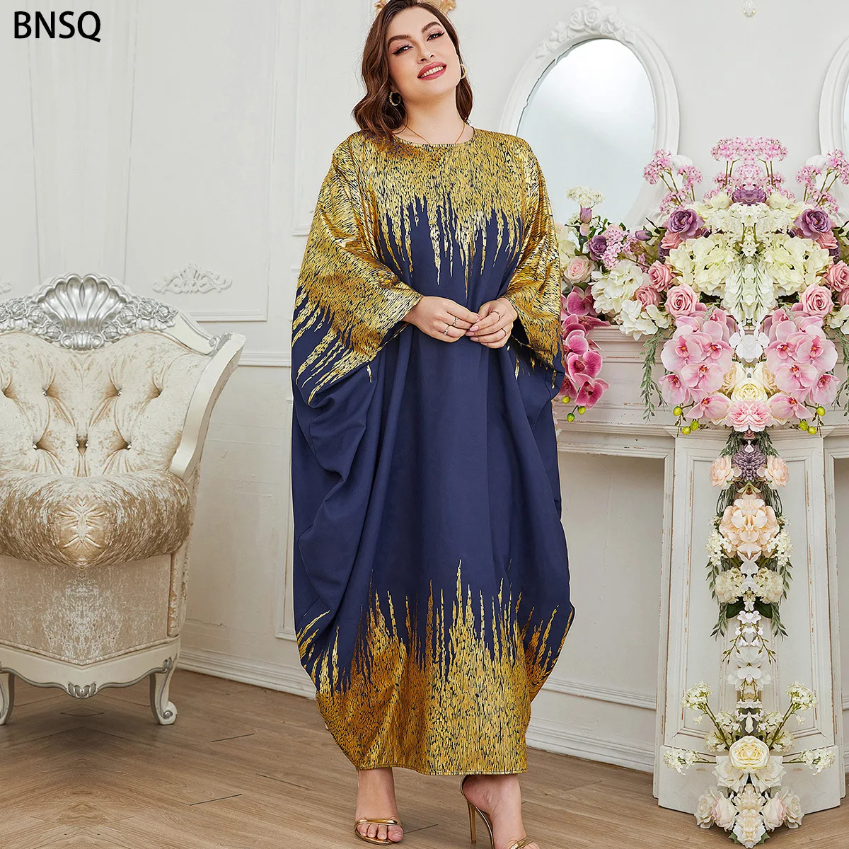 Роскошное платье Abayas, мусульманское ретро платье в стиле бохо с принтом «летучая мышь», рамандайский ИД, длинное платье, кимоно, Юба Тобе, мусульманская молитва