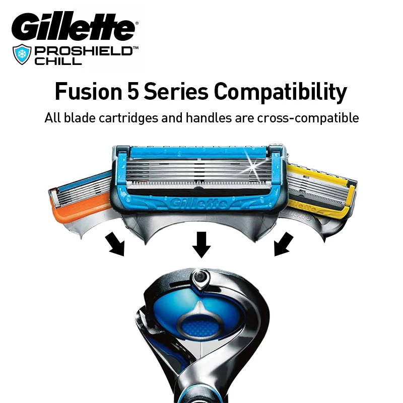 Gillette ProGlide Shield, охлаждающие бритвенные стержни для мужчин, 5-слойные лезвия, гладкое бритье для бороды, 8 лезвий стержни (art.: 3920cd7d8019d) - 3920cd7d8019d