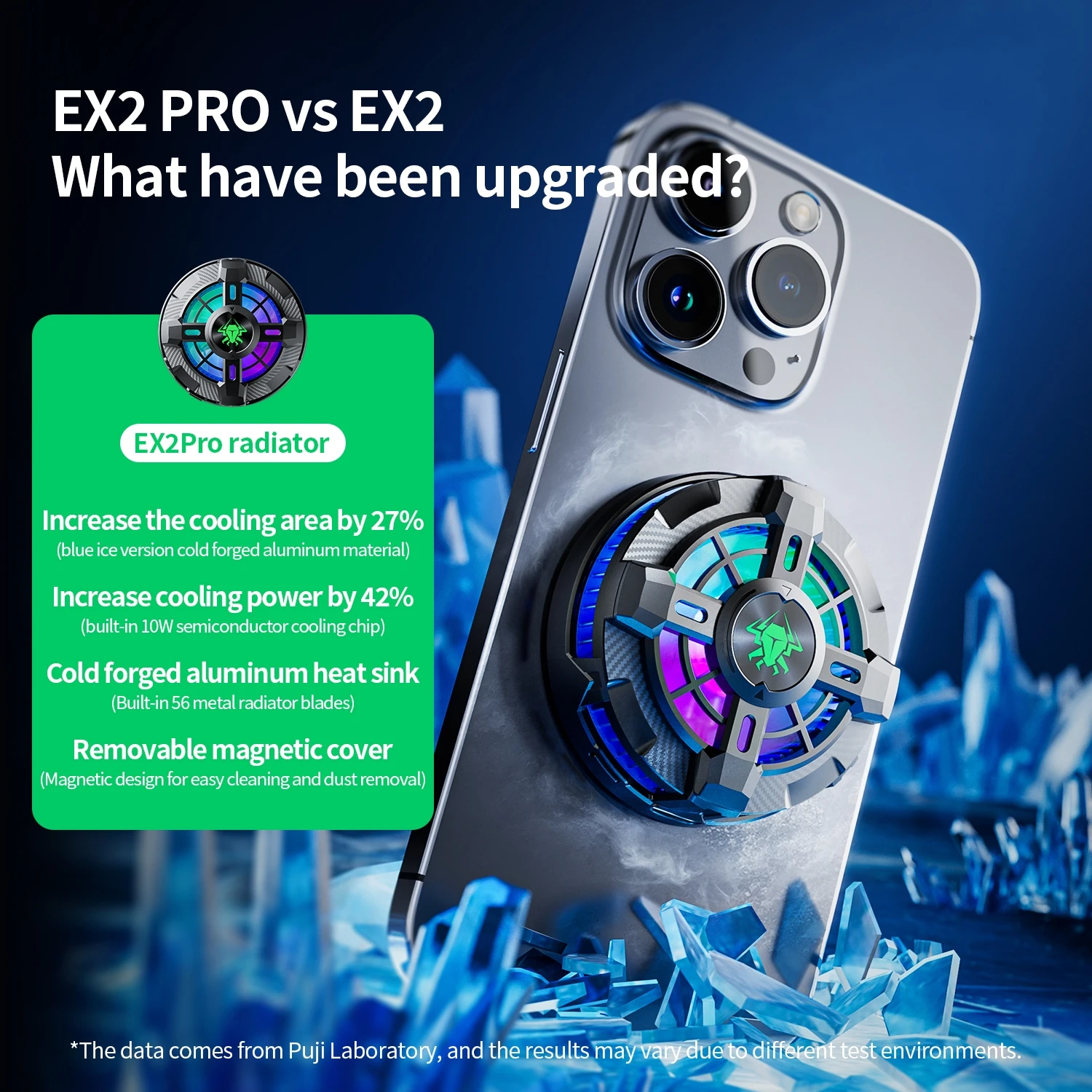 Фото PLEXTONE EX2 PRO 10 Вт кулер для мобильного телефона радиатор охлаждающий вентилятор магнитное всасывание RGB свет мини-вентилятор полупроводниковое охлаждение №4