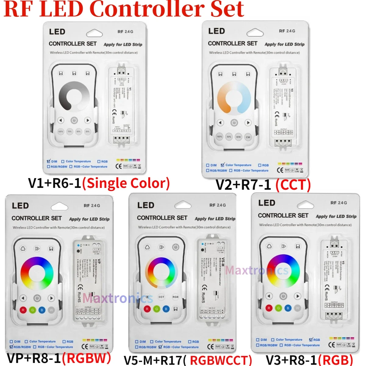 DC12-24V RF светодиодный набор контроллера Skydance V5-M + R17/V1 R6-1/V2 R7-1/ V3 R8-1 3A * 5CH для RGB + CCT/RGBW/одноцветная строчка