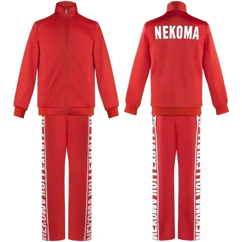 CyNew Haikyuu Nekoma High Косплей Яой Униформа Tetsurou Kuroo Kozume Kenma Костюм Комплект Волейбольная куртка + брюки Красная спортивная одежда (art.: 3920d229d52f2) - 3920d229d52f2