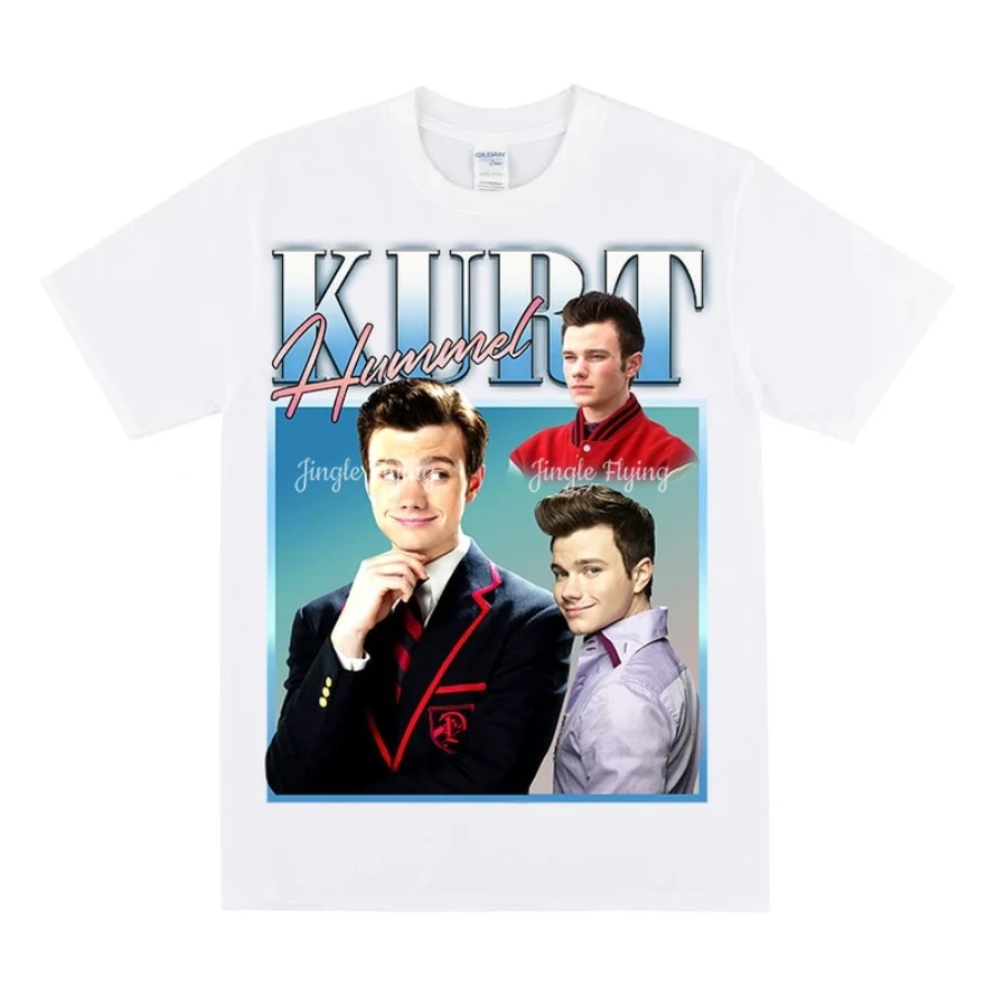 Фото Футболка Kurt Hummel Homage для мужчин и женщин, винтажная футболка 2000-х годов с ручным принтом №2