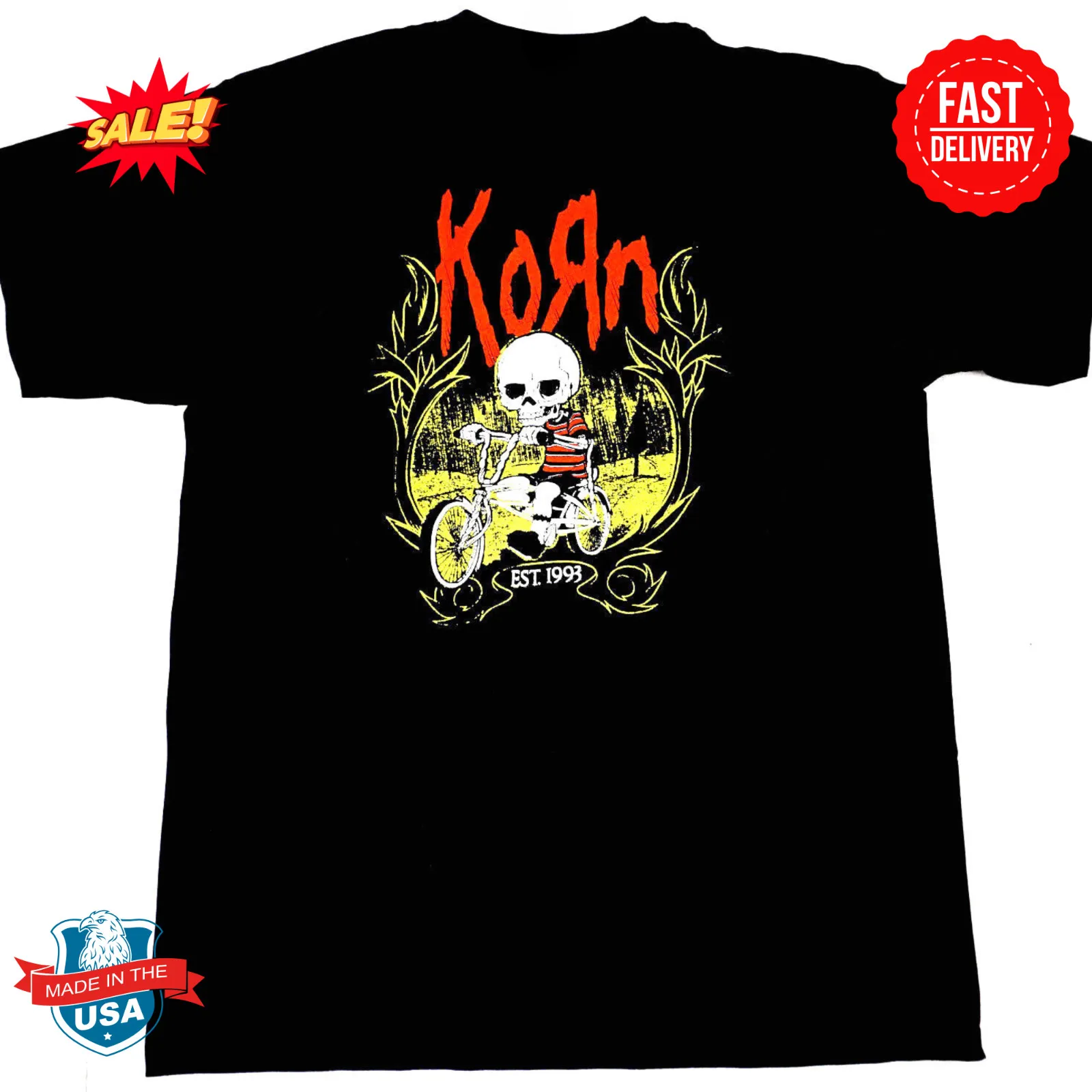 Футболка KORN Nu Metal Alternative Rock Band S-5XL