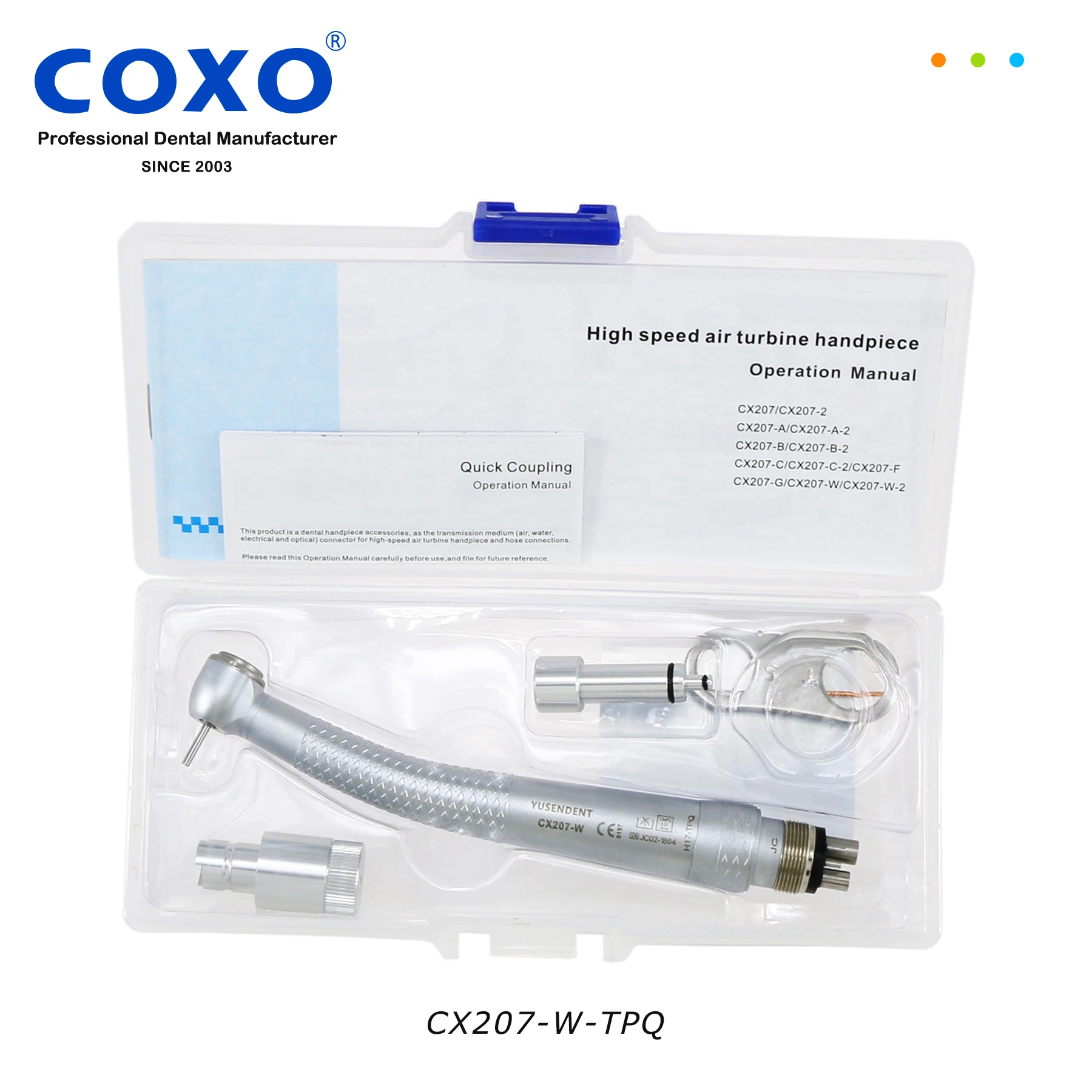 COXO CX207-W-TPQ наконечники для высокоскоростной бормашины, воздушная турбина с 4 отверстиями