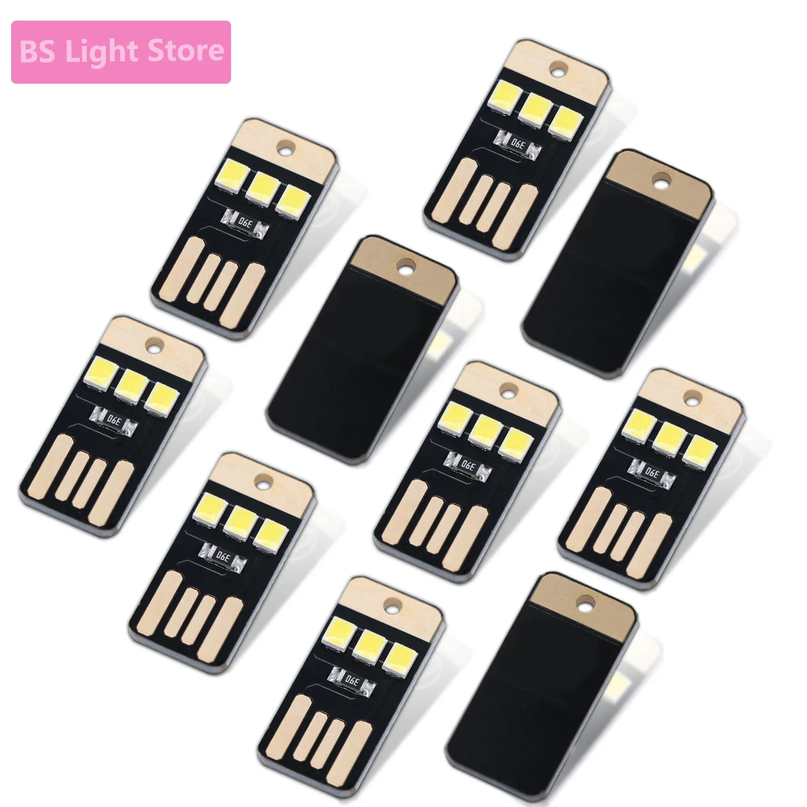 10 шт. USB светодиодный брелок чип DC5V сильный свет фонарик мини ультратонкий ночной светильник для кемпинга портативные аксессуары