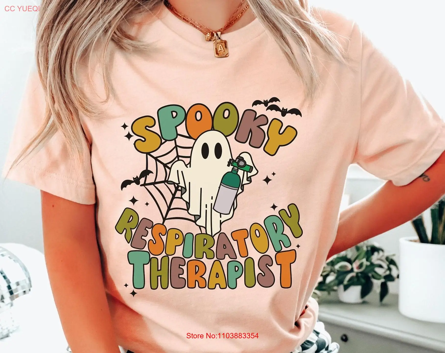 Футболка Spooky Respiratory Therapis в стиле ретро, Хэллоуин, CRT Therapy GhosT для RRT RT, с длинными или короткими рукавами