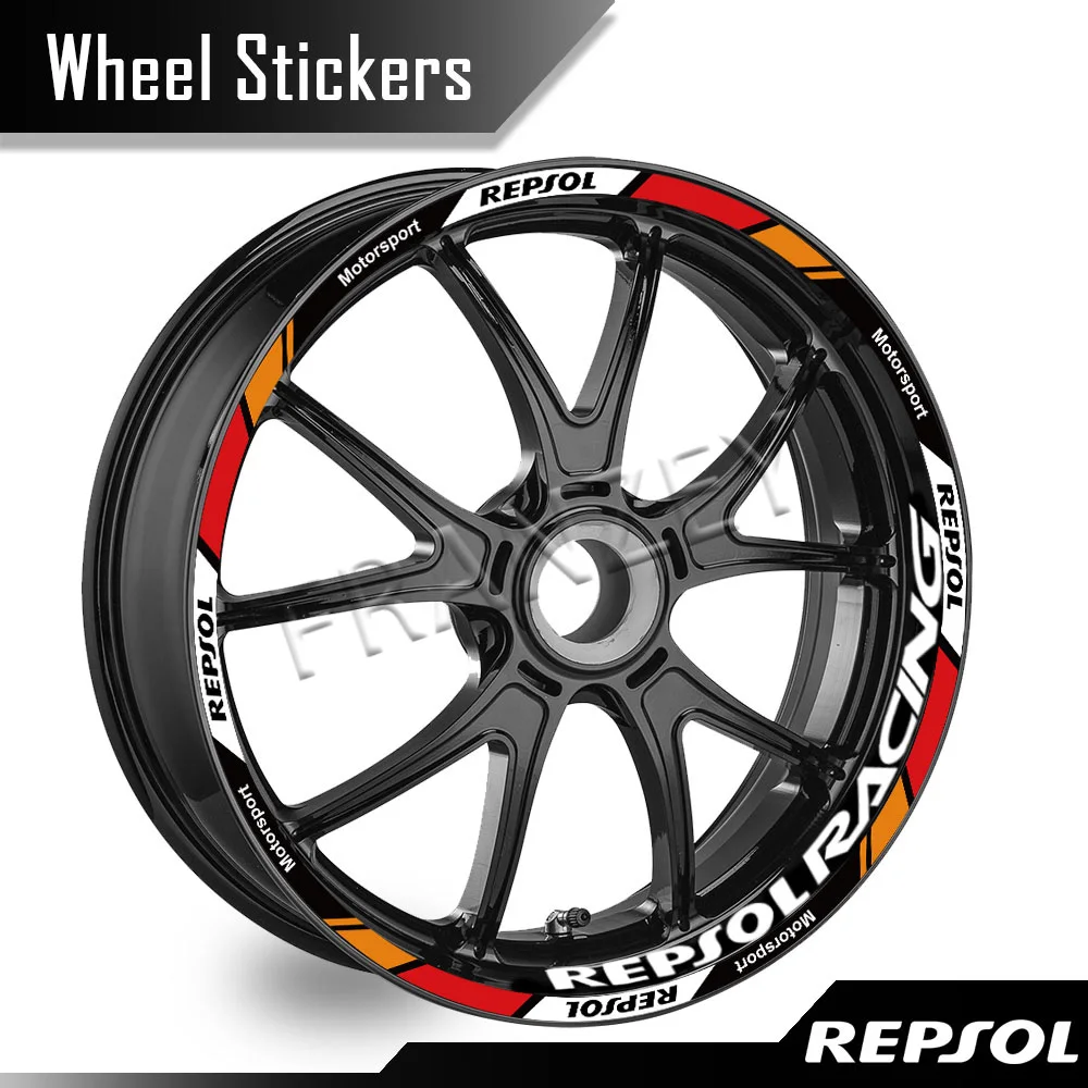 Для HONDA CBR250R VFR 400 CBR600RR CBR1000RR Repsol наклейка на колесо мотоцикла светоотражающая полосатая лента наклейки на обод аксессуары для ступиц