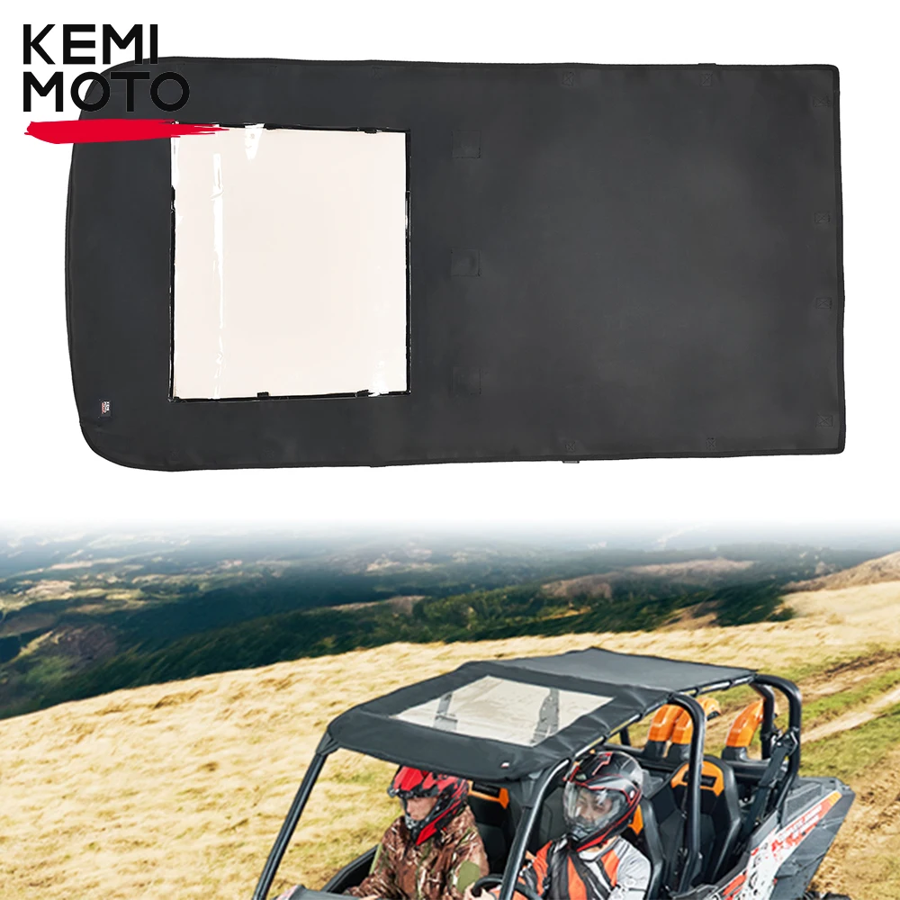 Черный солнцезащитный козырек на крышу 1680D, совместимый с Polaris RZR XP 4 1000/ 4 Turbo / 4 900, водонепроницаемый козырек 2014-2023 #2883074