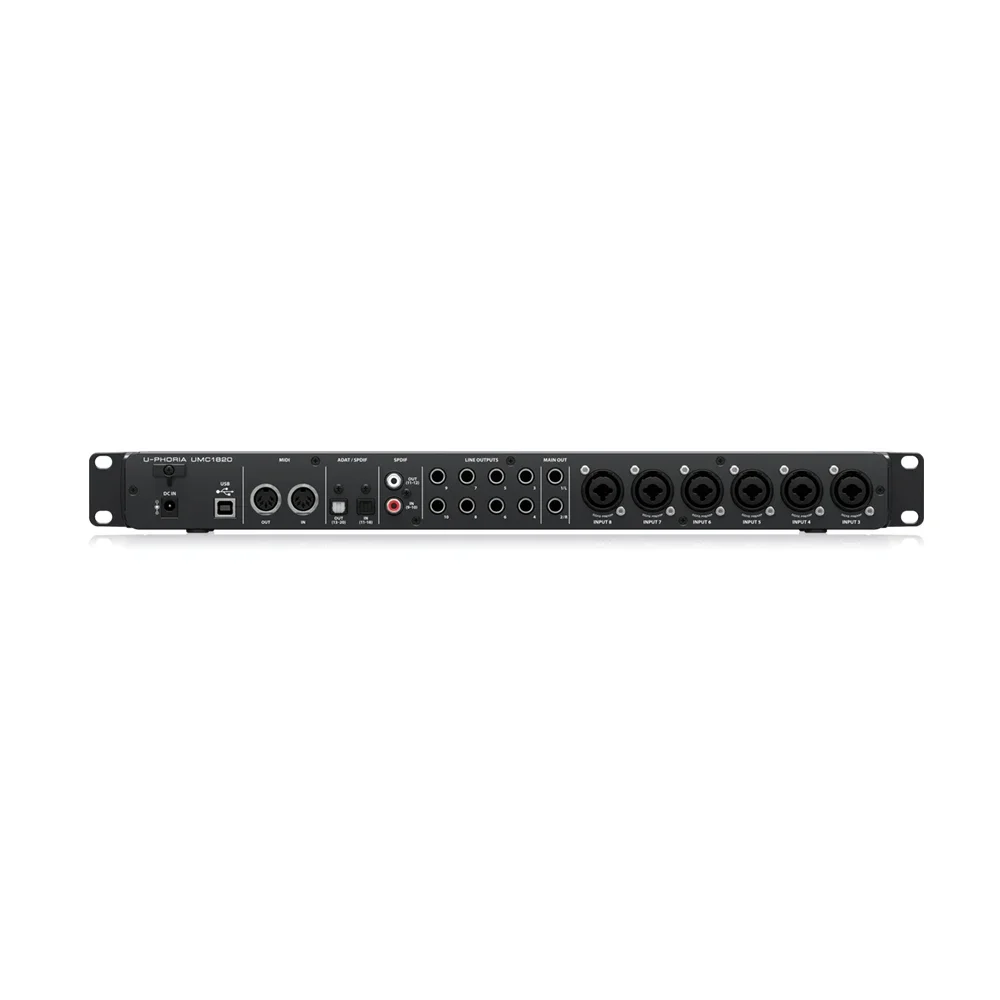 Фото Звуковая карта Behringer U-Phoria UMC1820, аудиоинтерфейс USB 2.0 с 18 входами/20 выходами и 8 микрофонными предусилителями Midas, студийное музыкальное оборудование №5