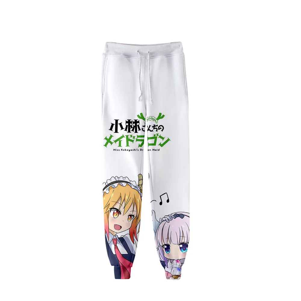 Новинка Celana Jogger 3D Pelayan Naga аниме Miss komai Celana Panjang Kasual Pria/Wanita CelanaOlahraga Cube Cosplay Kanna Kamui