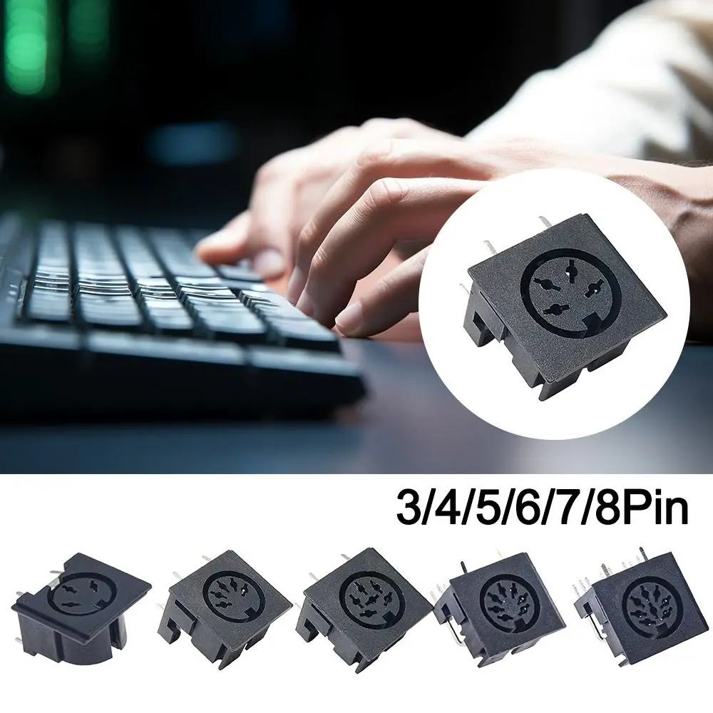 3 4 5 6 7 8-контактный разъем DIN «мама» Mini 4P/5P/6P/7P/8P для монтажа на печатной плате DIN Mini Jack S Терминальная розетка 4 5 6 8 полюсов