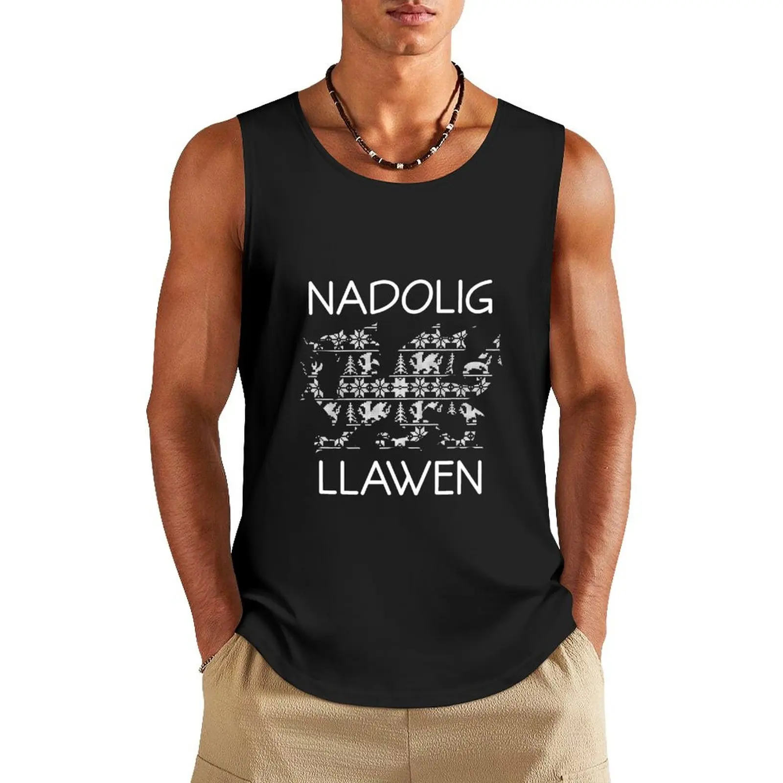 Nadolig Llawen Wales Welsh Dragon Cymru Merry Christmas Xmas Tank Top Body man одежда для фитнеса для мужчин сексуальная одежда для мужчин