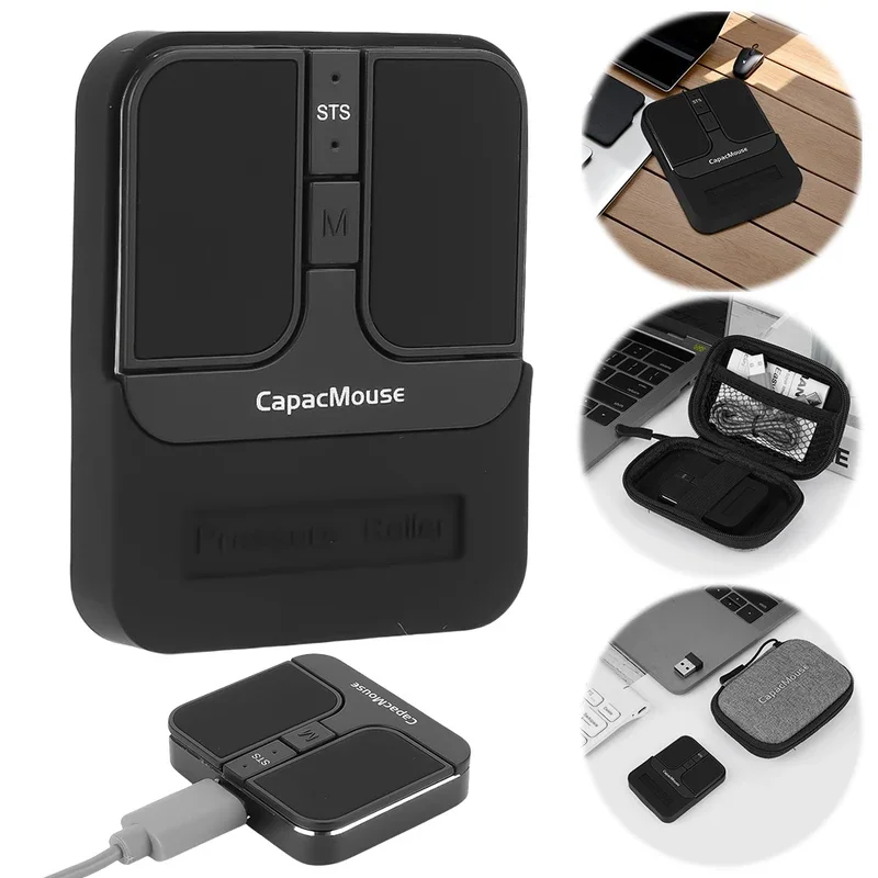 Портативная бесшумная мышь, 3 режима BT 5,2/2,4G/USB, мини-емкостная мышь, 3 регулируемых точек на дюйм, перезаряжаемая с USB-приемником для портативных ПК
