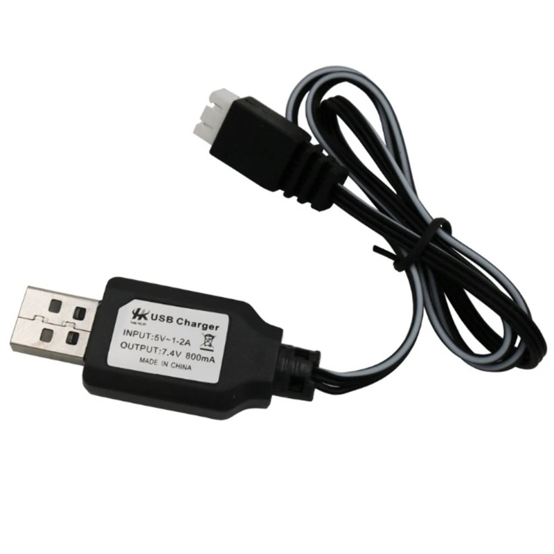 Фото Кабель для зарядки литиевой батареи 7,4 В. USB-порт с 3-контактным портом. Шнур для зарядки батареи со светодиодным индикатором. №2