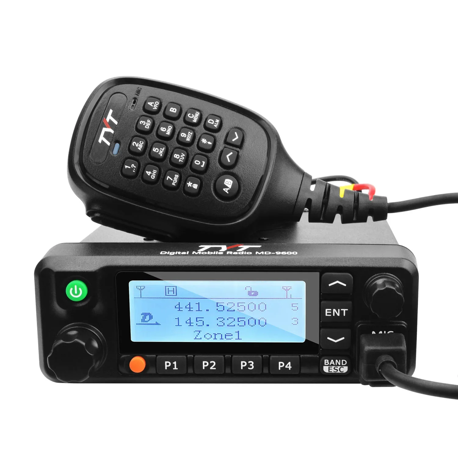 UHF 50 Вт Запись 1000 каналов VOX 1750 Гц Автомобильная рация дальнего действия TYT MD-9600 DMR Мобильное радио GPS Двухдиапазонный VHF