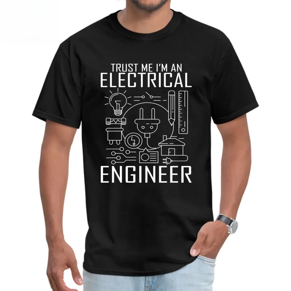 Мужские топы Популярная футболка Trust Me I Am An Engineer Geek Quote Tees High Street Черно-белая футболка Забавные летние хлопковые рубашки