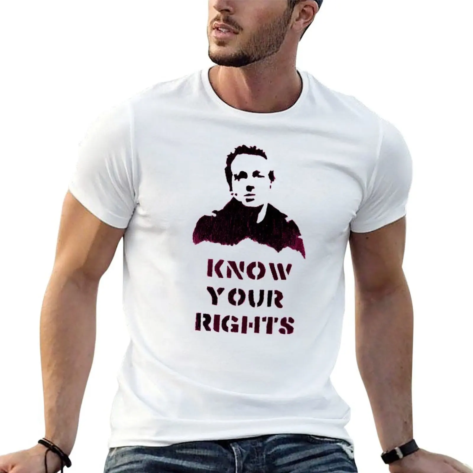 Стреймер~ # Футболка Know Your Rights, мужские футболки с рисунком, хлопковая футболка, футболка из 100% хлопка