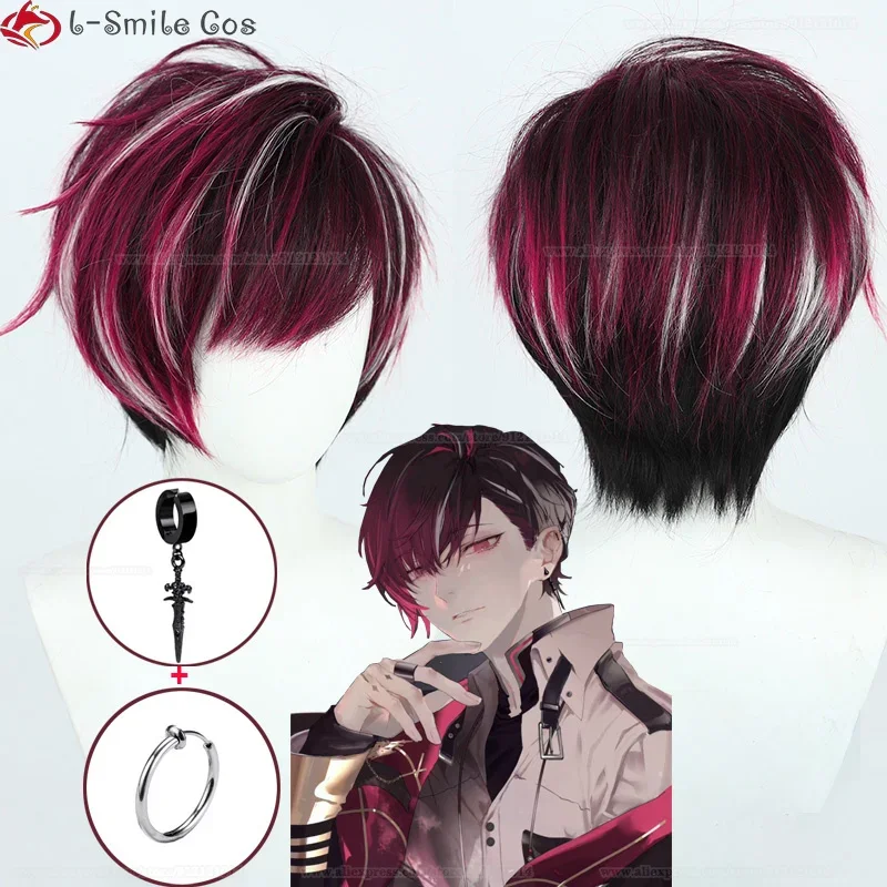 Фото Ver Vermillion Косплей Парик Vtuber Nijisanjien EN7 XSOLEIL Ver Косплей Парики Волосы Термостойкие волосы Вечерние аниме парики + шапочка для парика №2