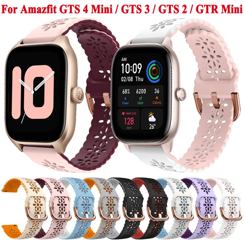 Ремешок силиконовый для часов Amazfit GTS 4 Mini, сменный Браслет для Amazfit GTS 2 GTR Mini Bip U 3 Pro, 20 мм