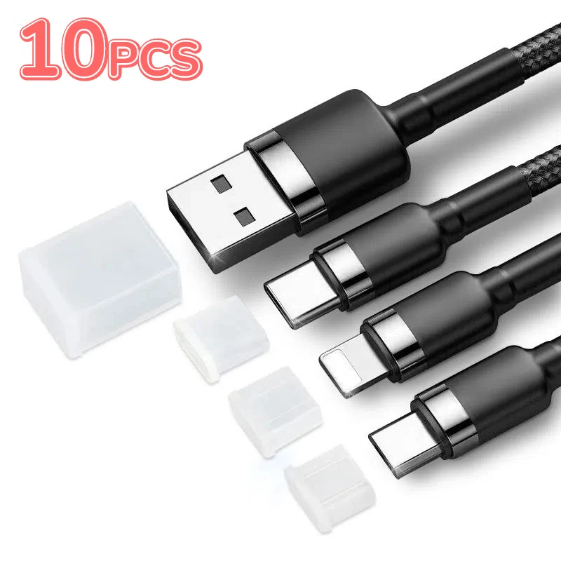 10 шт. Универсальный пылезащитный чехол для IOS Type C Micro USB A Male порт адаптер для кабеля передачи данных водонепроницаемый колпачок пылезащитные заглушки