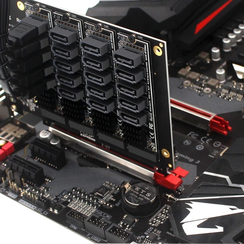 Фото Универсальная карта расширения M.2 PCIe3.0 — SATA3.0 SATA3.0, адаптер жесткого диска для устройств хранения данных, рабочих X3UF №4