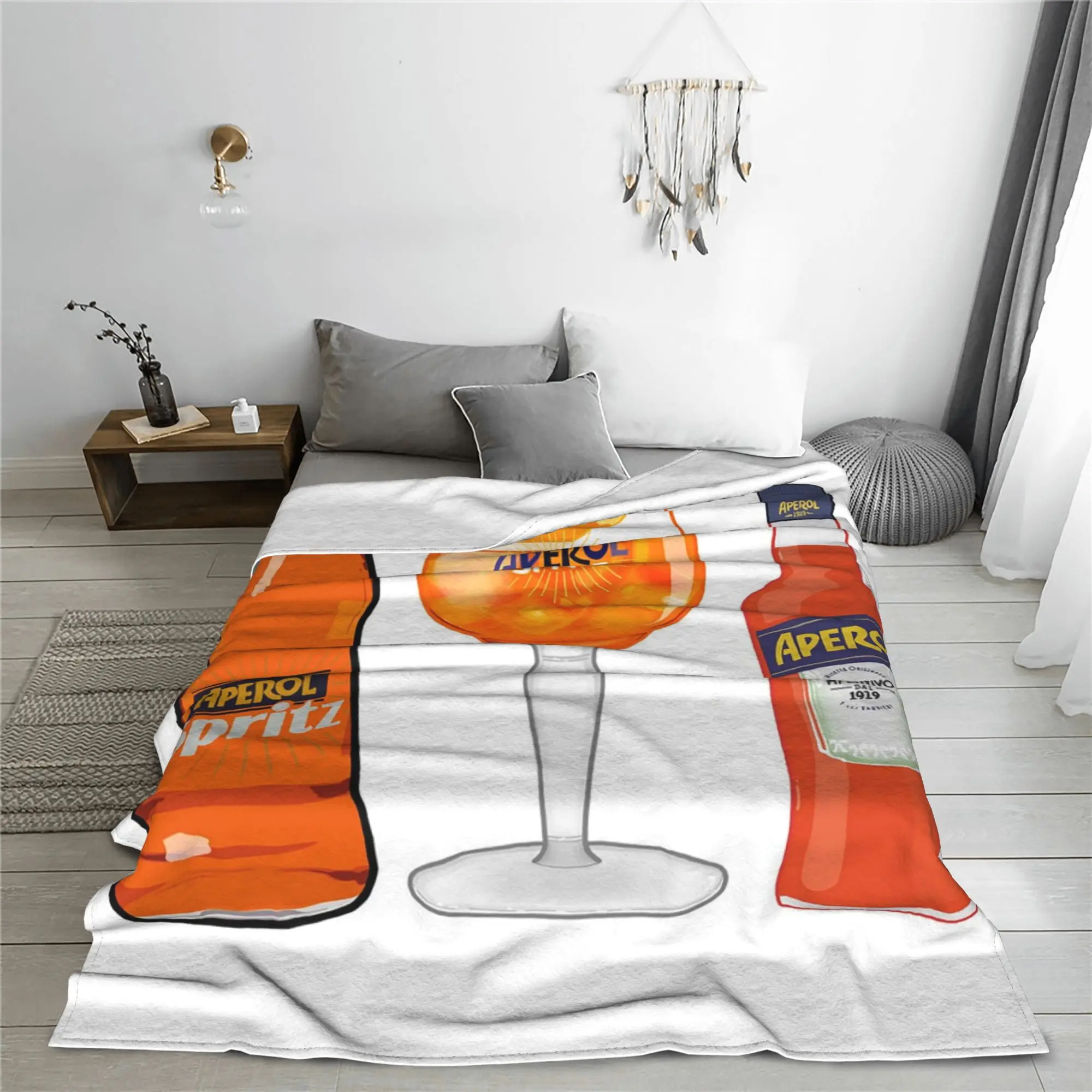 Фото Одеяло Aperol Lov, мягкое теплое фланелевое одеяло, покрывало для кровати, гостиной, пикника, путешествий, дома, дивана №4