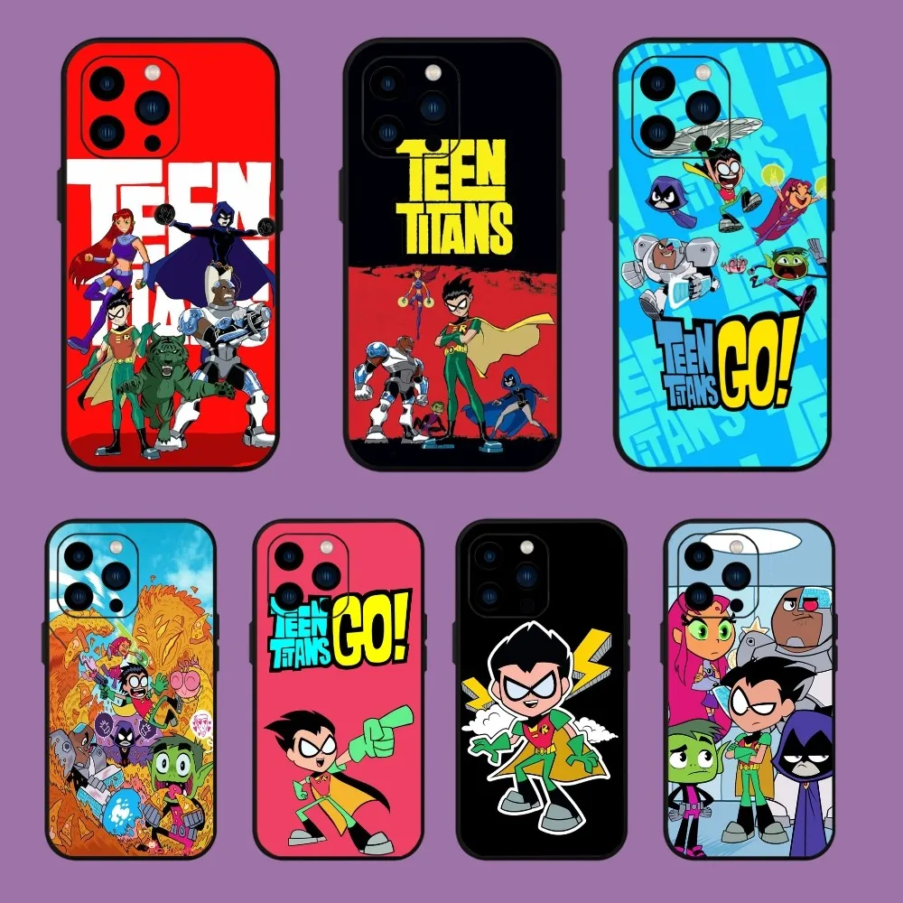 Подростковый мультяшный T-Titans чехол для телефона iPhone 13 14 15 11 12 Mini Pro Max прозрачный чехол
