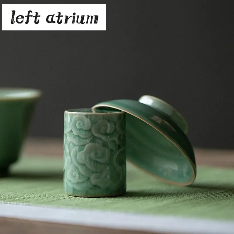 Yue Kiln Celadon Relief Auspicious Cloud Cover Base Керамический кронштейн Фиолетовый глиняный держатель крышки горшка Бытовой кунг-фу Чайный реквизит