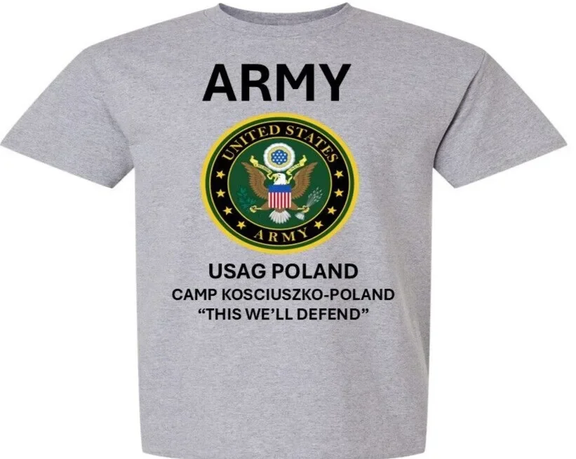 USAG POLAND CAMP KOSCIUSZKO Рубашка POLAND W ЭМБЛЕМА АРМИЯ ОФИЦИАЛЬНО ЛИЦЕНЗИРОВАННАЯ