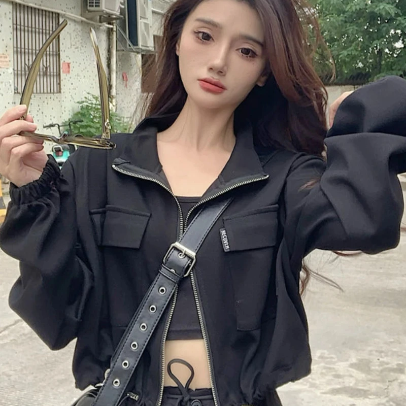 Фото Blouson женское пальто короткие женские куртки на шнурке повседневные дешевые молодежные корейские отзывы одежда на подкладке роскошный демисезонный стиль №5