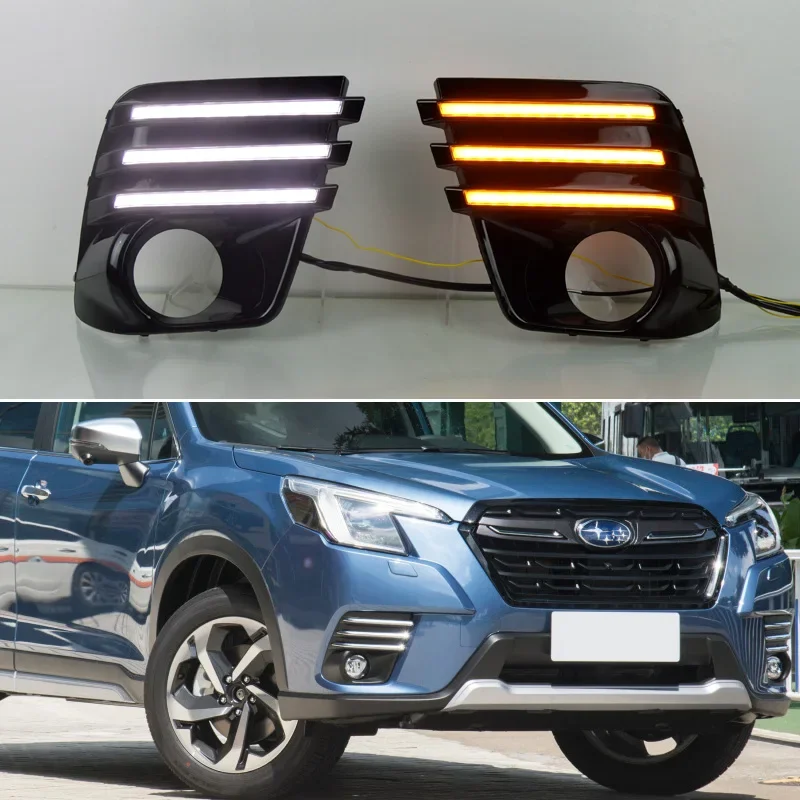 Светодиодные дневные фонари DRL для Subaru Forester 2022-2024, указатель поворота, автомобильный аксессуар, фара, дневные ходовые огни, индикатор автозапчастей