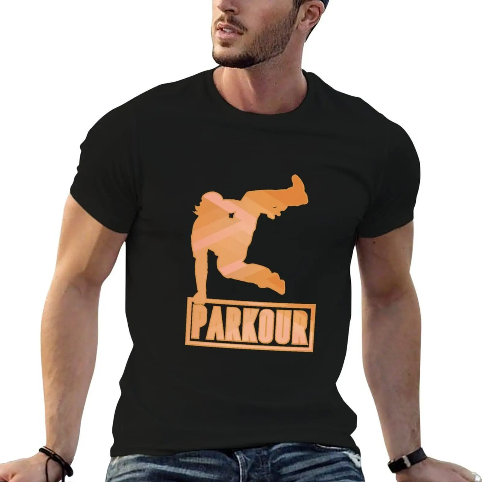 Футболка Parkour, мужская футболка, футболка из плотного хлопка, футболка
